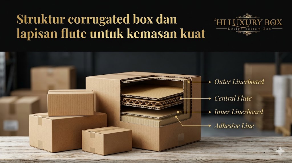 Struktur corrugated box dan lapisan flute untuk kemasan kuat