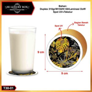 Tatakan Gelas Coaster Alas Anti Panas Cangkir Coffee T30