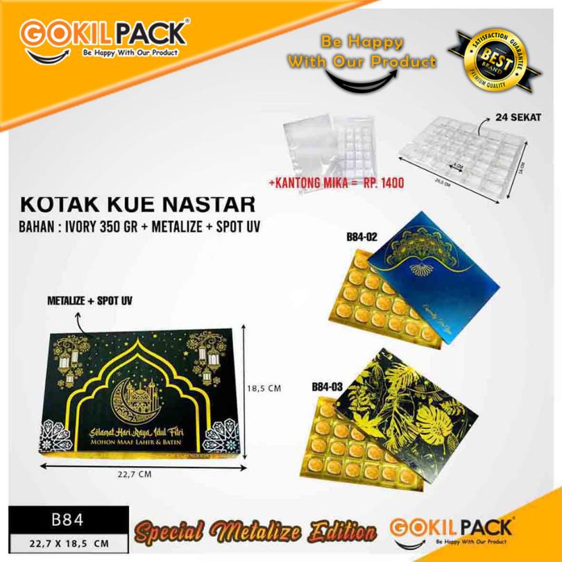 Box Coklat Kotak Kue Nastar Mika Sekat Packaging Lebaran Murah - B84