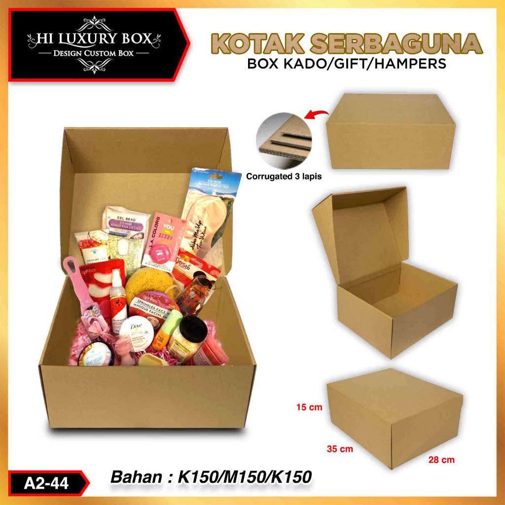 kotak Kado - kotak serbaguna - Hampers - Box Packaging - A2-44