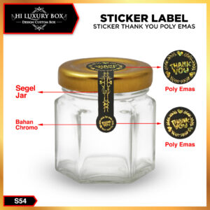 Sticker Segel Box Thank you - Label Sticker Foil Emas - S54