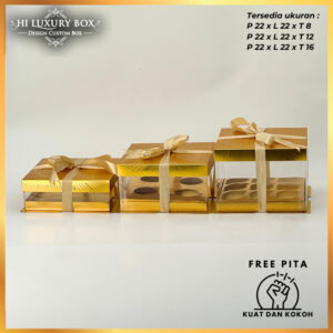 Box Mika / Kotak Kue Mika / Box Cupcake + Tatakan / Packaging Mika /22X22/M17