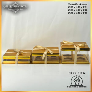 Box Mika / Kotak Kue Mika / Box Toples + Tatakan / Packaging Mika /30X30/ M19