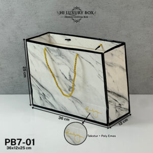 Paper bag Jumbo Murah - Tas Souvenir Besar - Goddie Bag Marble - Hampers - Hadiah - Kado - Buket PB7