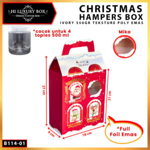 Box Natal/ Kotak Hampers 500 ML/ Toples Kue/Box Hampers B114
