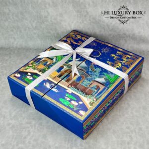 HILUXURY Box Paket Hampers Kue Lebaran B118 Premium Quality Full Foil Parcel Idul Fitri untuk 4 Toples 1 Botol Sirup dan 1 Kue Lapis