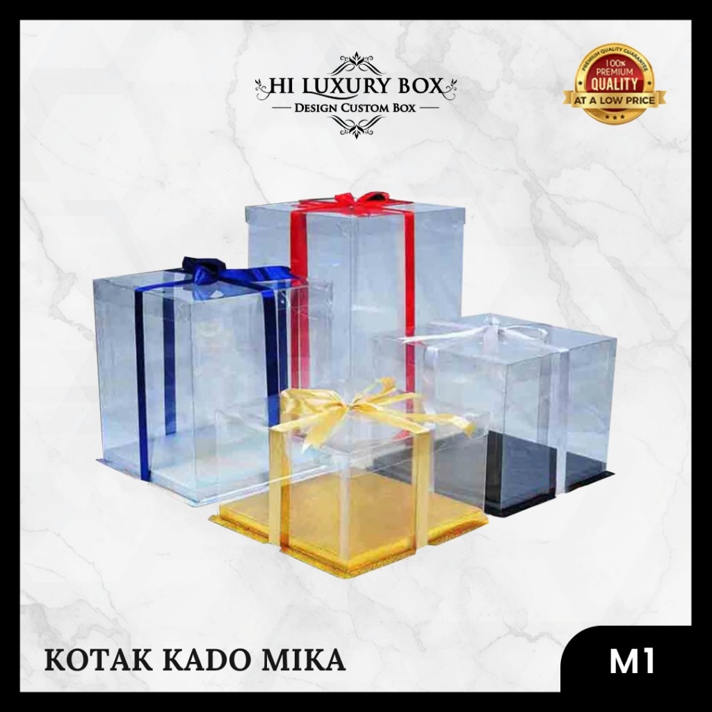 Cake Box Kotak Kue Mika Transparan Dus Hadiah - Tutup Mika 25x25