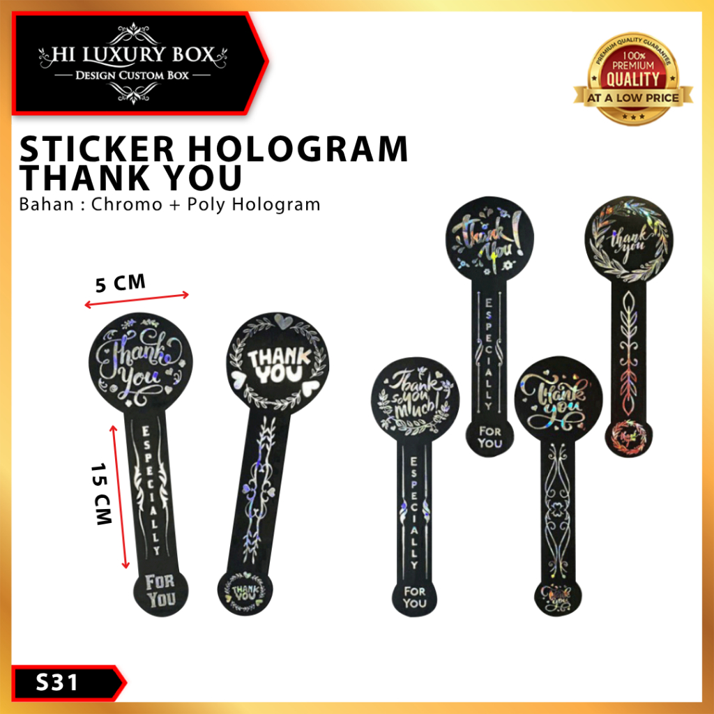 Murah 5x15 Sticker Ucapan Thank You Sticker Panjang