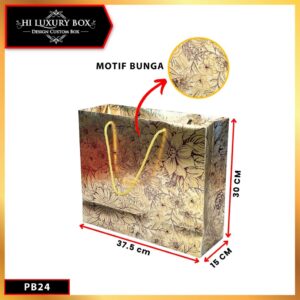 Paper Bag Hadiah Jumbo Motif Metalize Bunga Gift Bag Tas Kado Jinjing