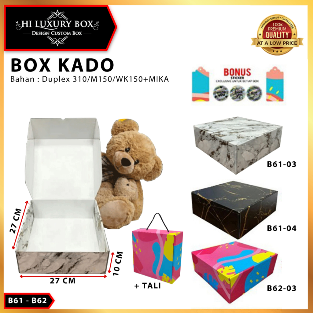 Kotak Kado/Box Hampers/Baju/Dus serbaguna - B62