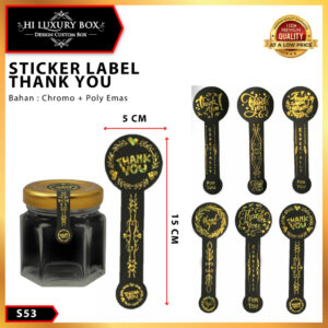 Sticker Segel Box Thank you - Label Sticker Foil Emas - S54