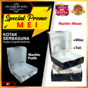 Kotak Kado Baju - Kotak Mika Marble - Kotak Souvenir - Box Hampers 25x25x7 - B7 (10-11)