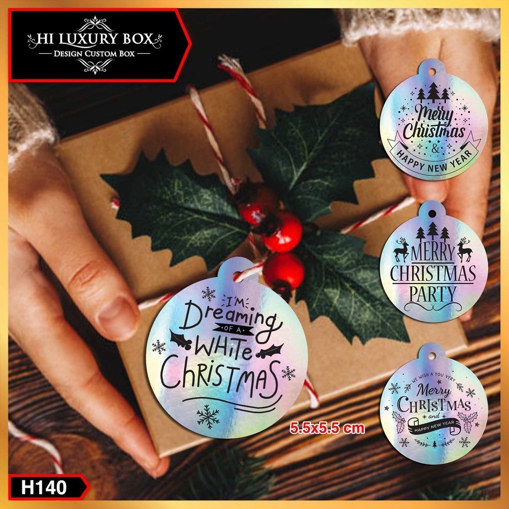 HANGTAG NATAL|MERRY CHRISTMAS|HOLOGRAM|SILVER|HIASAN|AKSESORIS|H140 - Image 2