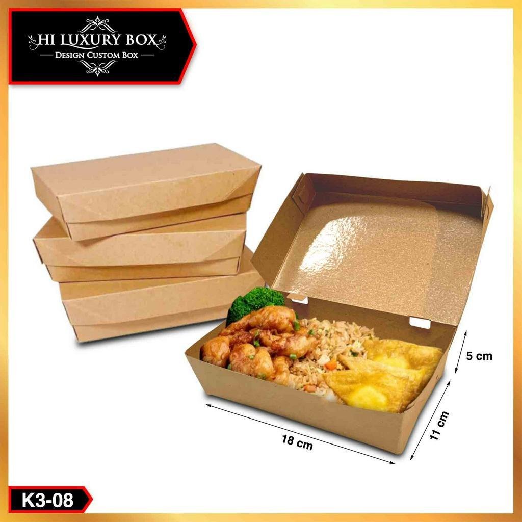 PAPER LUNCH BOX|KRAFT|IVORY|FOODGRADE|KOTAK MAKANAN|NASI|PE|K3-B8 - Image 3