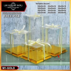 Cake Box Kotak Kue Mika Transparan Dus Hadiah - Tutup Mika 22x22