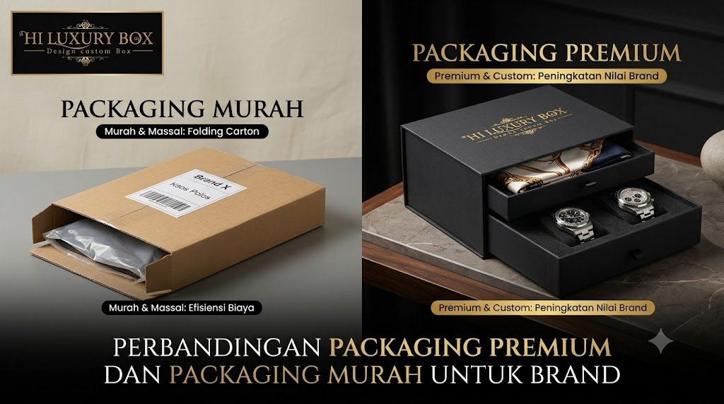 Perbandingan packaging premium dan packaging murah untuk brand