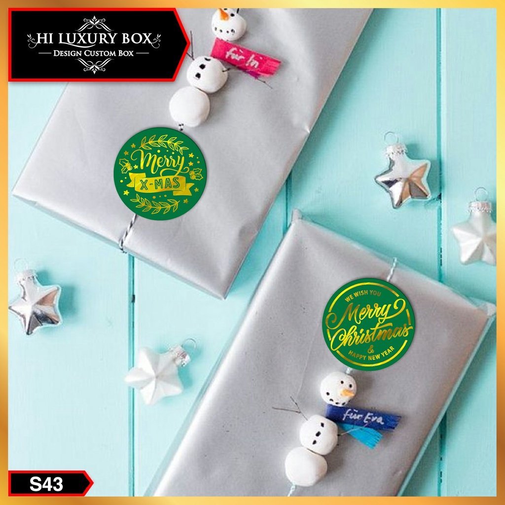 sticker natal|sticker merry christmas|sticker yupo|sticker bulat|S43 - Image 2
