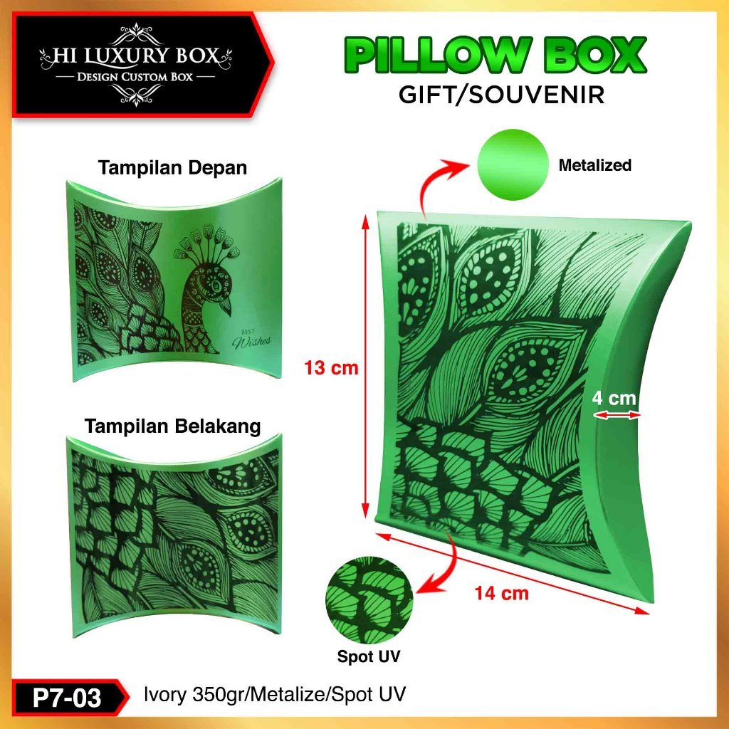 Pillow Box hologram - Kotak kado Souvenir Gift Box | P7 - Image 3