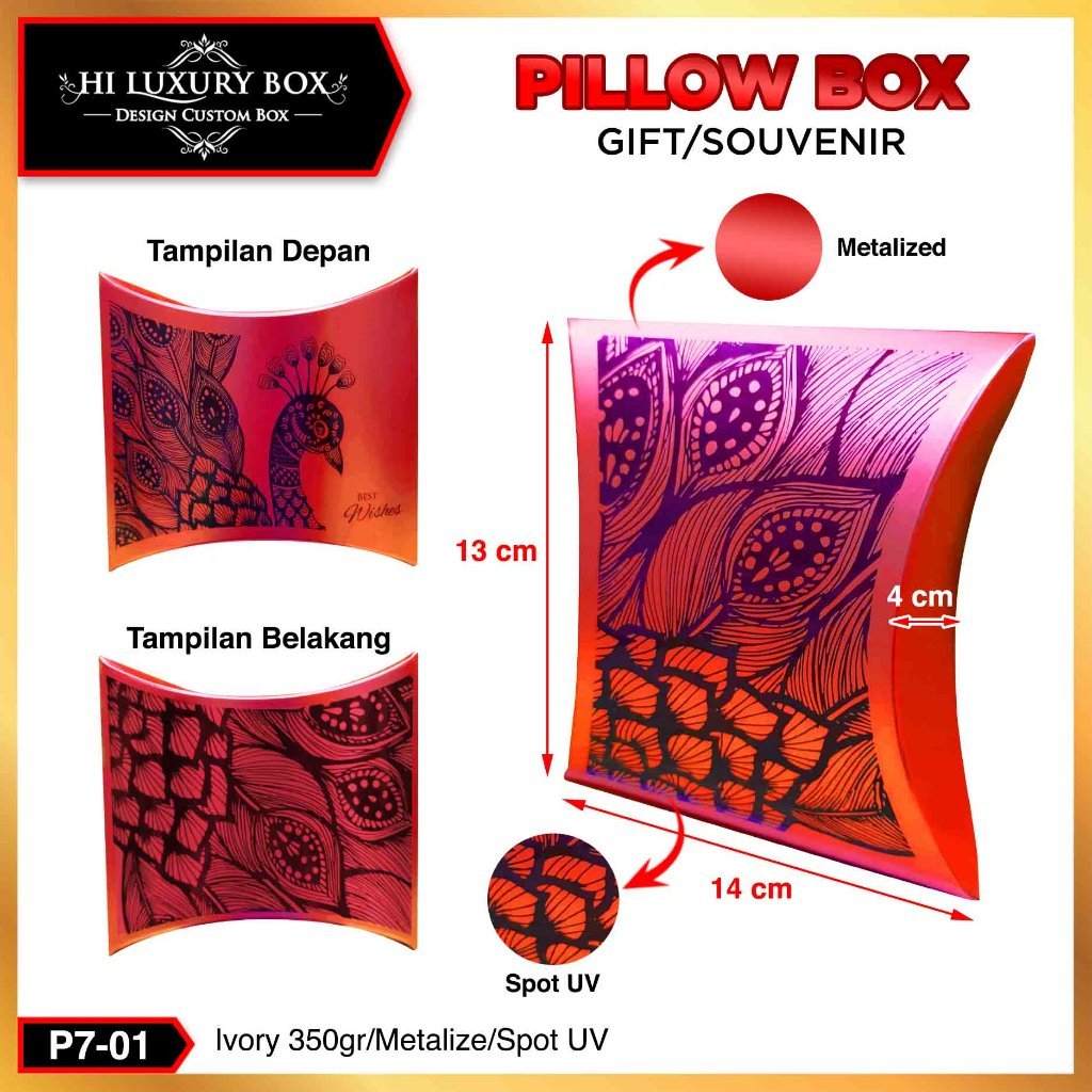 Pillow Box hologram - Kotak kado Souvenir Gift Box | P7 - Image 2
