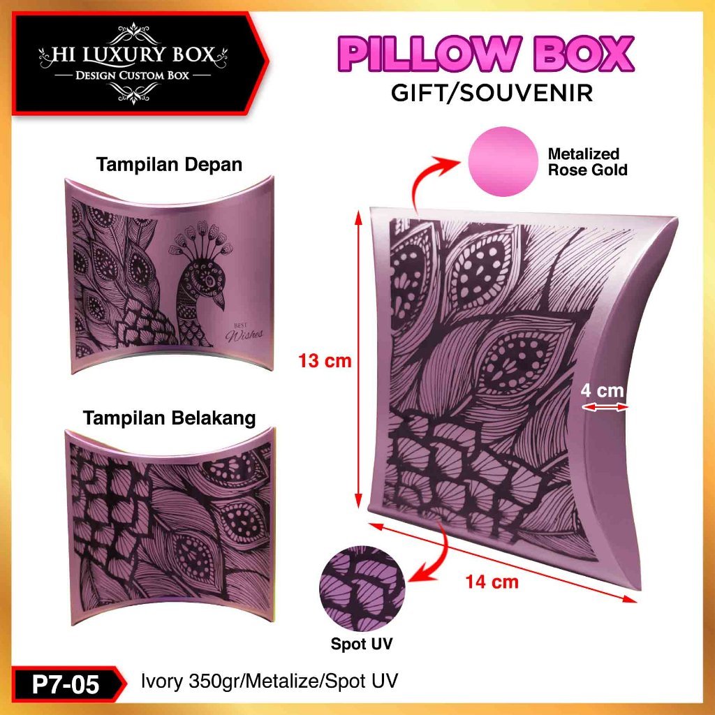 Pillow Box hologram - Kotak kado Souvenir Gift Box | P7 - Image 4