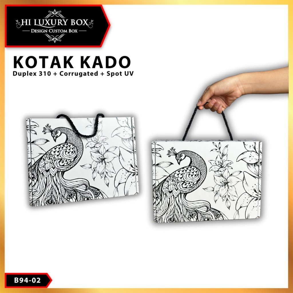 Box Kado - Mailer Box Spot UV Hitam - Kotak Hadiah Premium - B94 - Image 4