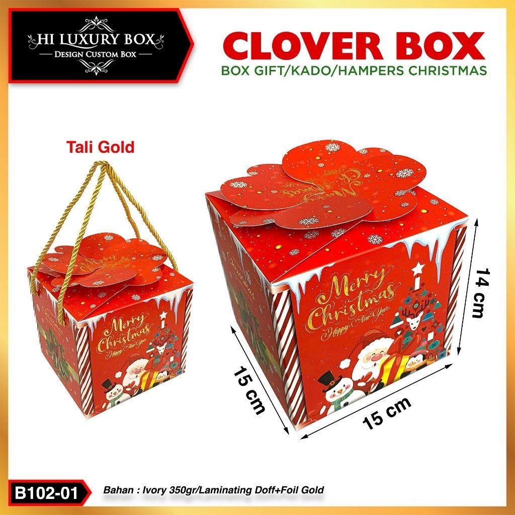 Box Natal/Kotak Hampers/Toples 500gr/Dus Kue/Toples Bulat/B102 - Image 2