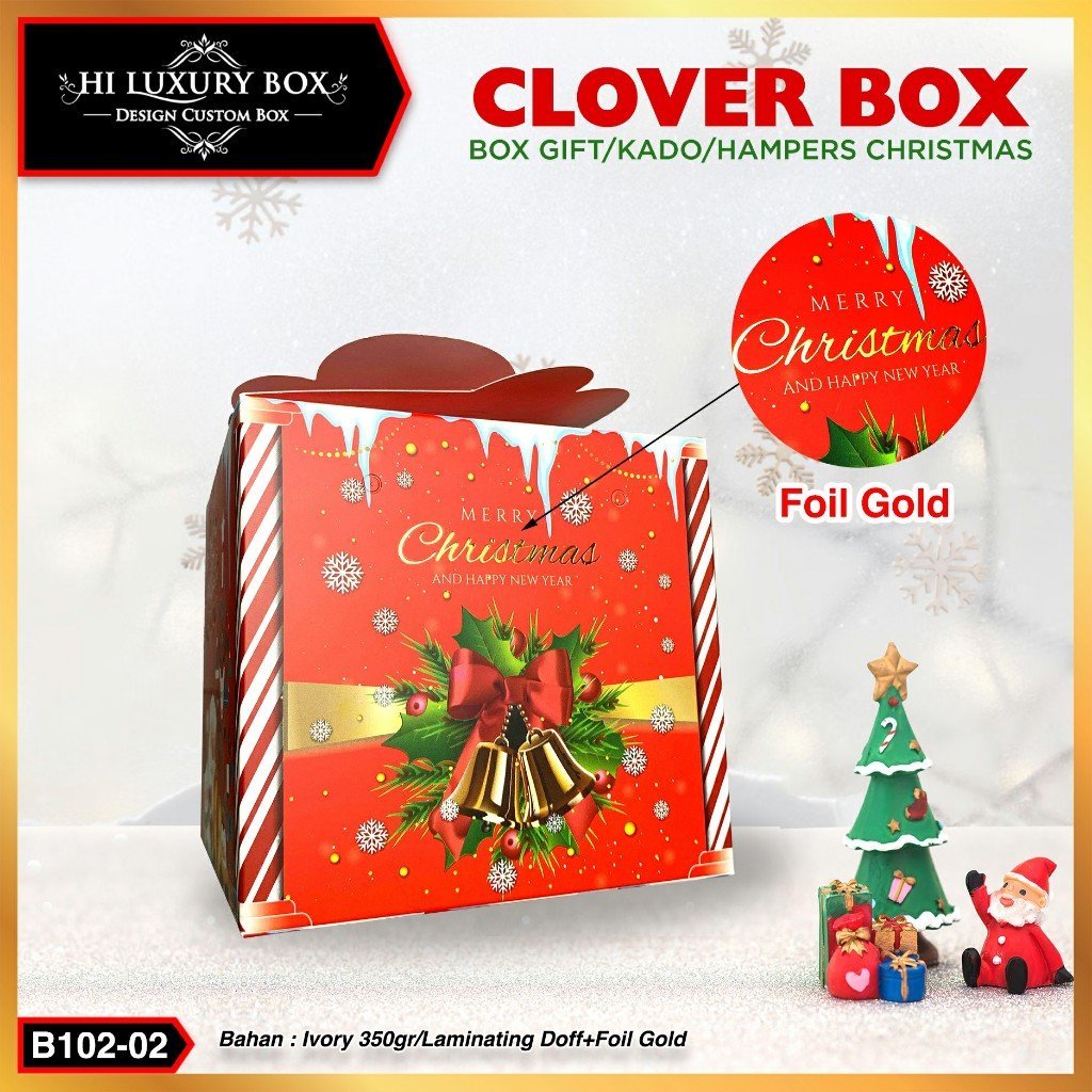 Box Natal/Kotak Hampers/Toples 500gr/Dus Kue/Toples Bulat/B102 - Image 4