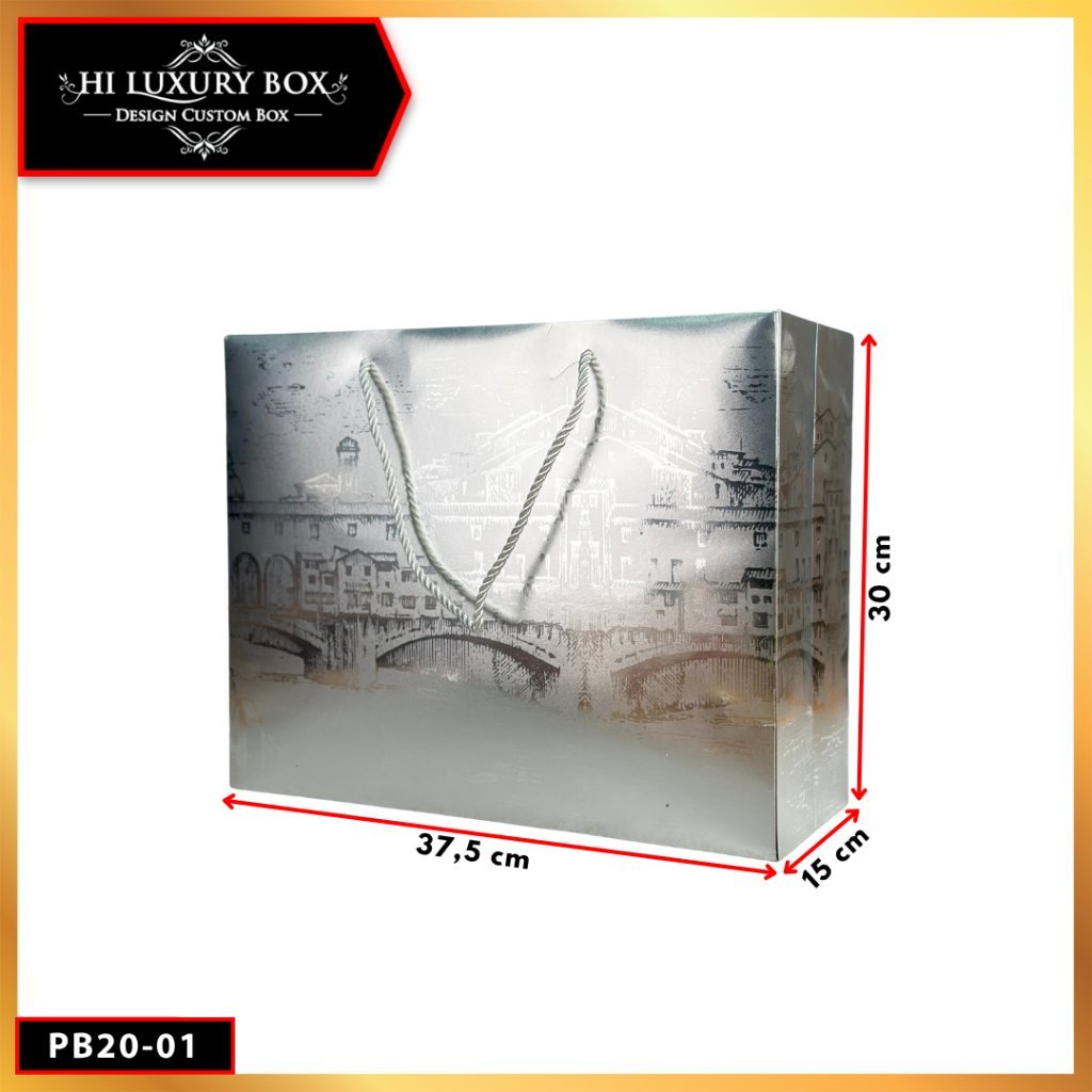 Paper Bag Hadiah Jumbo PB20-01 Motif Ekstetik Premium Gift Bag Tas Kado Jinjing 37,5 cm x 15 cm x 35 cm - Image 2