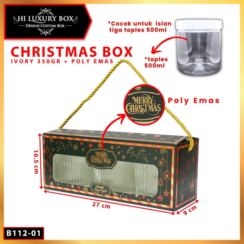 Kotak Natal|Gable Box|Box Hampers|Dus Toples|Packaging Natal|B112 - Image 2