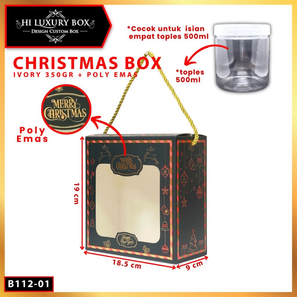 Kotak Natal|Gable Box|Box Hampers|Dus Toples|Packaging Natal|B112 - Image 3