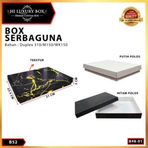 Kotak Serbaguna/Kotak Kado/Baju/Box Hampers/Kaos Uk 31x23.5x5 cm| B52