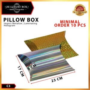 Pillow Box   Kotak Souvenir   Gift Box Hologram 23x17x6 | C3