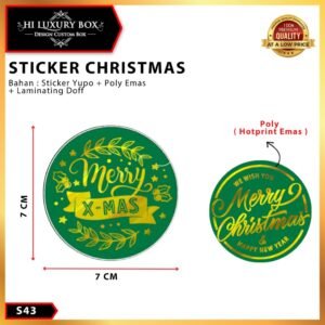 sticker natal|sticker merry christmas|sticker yupo|sticker bulat|S43