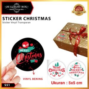 Stikcer Merry Christmass|Vinly|Segel|Label|Aksesoris|Packaging|S51