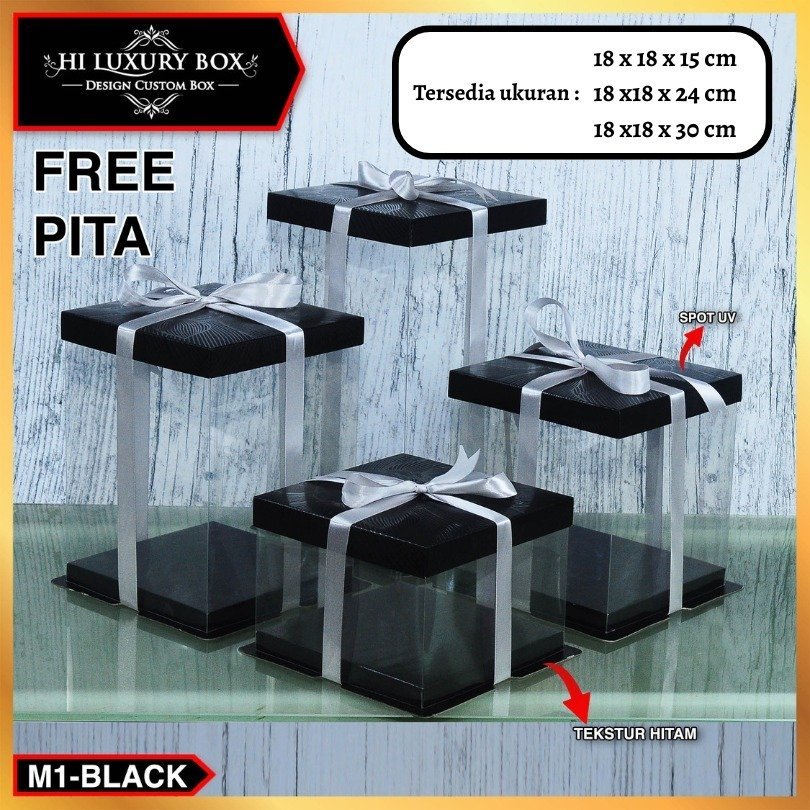 Cake Box Kotak Kue Mika Transparan Dus Hantaran - M1 Tutup Mika 30x30 - Image 2