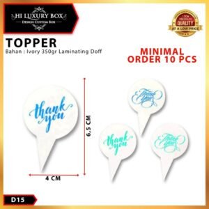 Topper Kue | Topper Kue Motif | Topper Thank You | Ivory | Murah  4x6.5 Topper Ucapan |D15