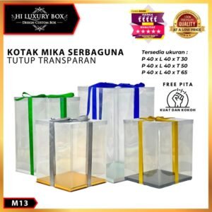 Kotak Mika Serbaguna Tutup Transparan|40X40| M13