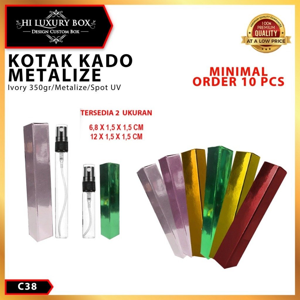 Box Parfum-Tester Parfum-Metalize Mewah-Box Premium-C38