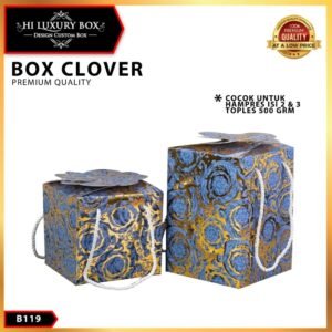 Clover Box Flower Brown| Wadah Box Toples | 500 Gram Mewah | B119