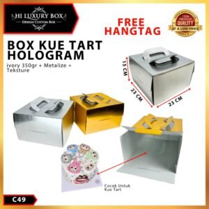 Kotak Kue - Box Hologram - Box  Premium - Kue Tart - Loyang 22x22 - C49