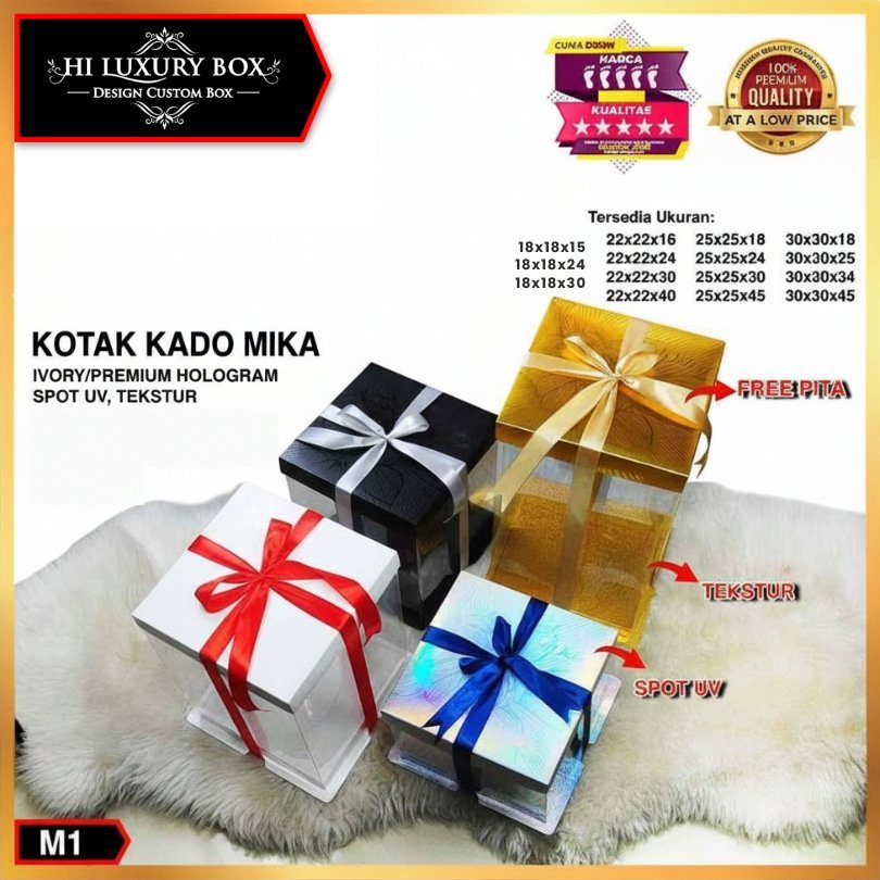 Cake Box Kotak Kue Mika Transparan Dus Hantaran - M1 Tutup Mika 30x30
