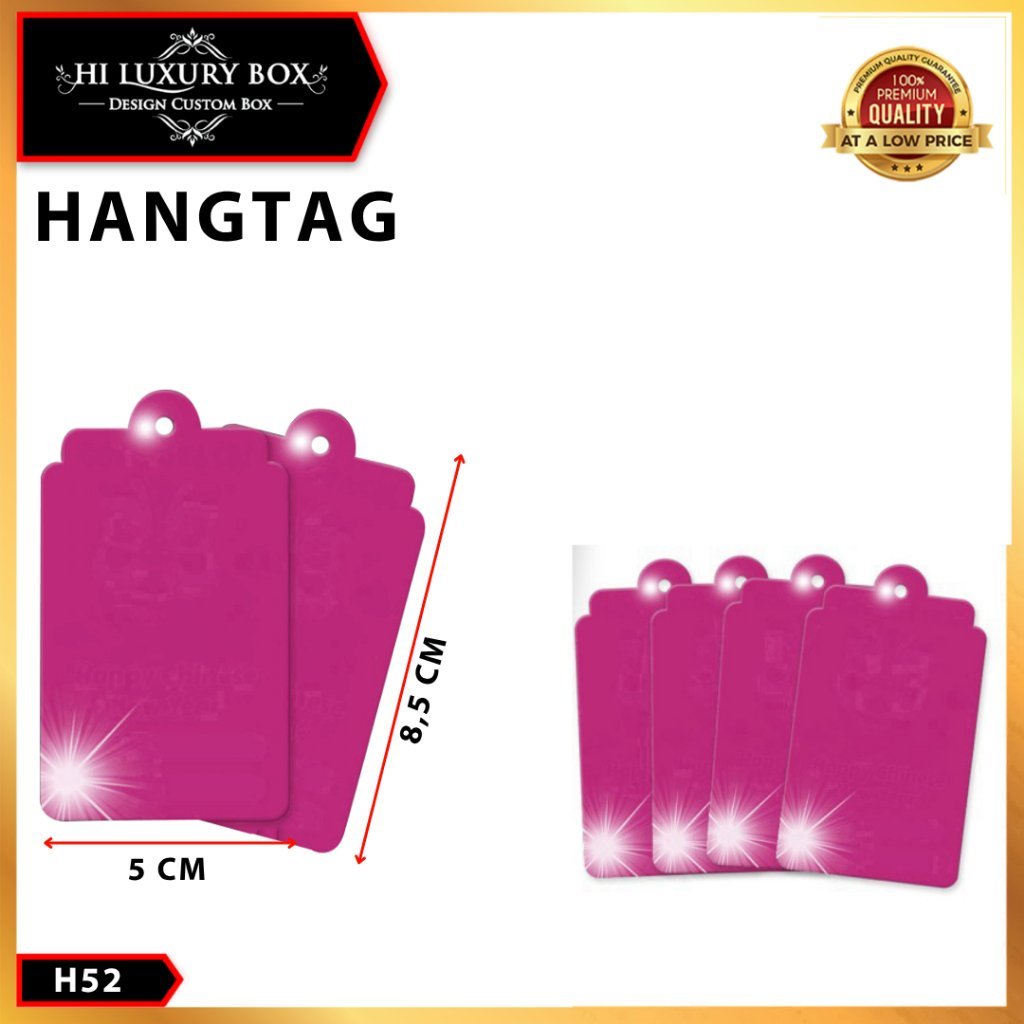 Hangtag Pink | Hangtag Serbaguna | Duplex | 5x8.5 Hangtag Murah