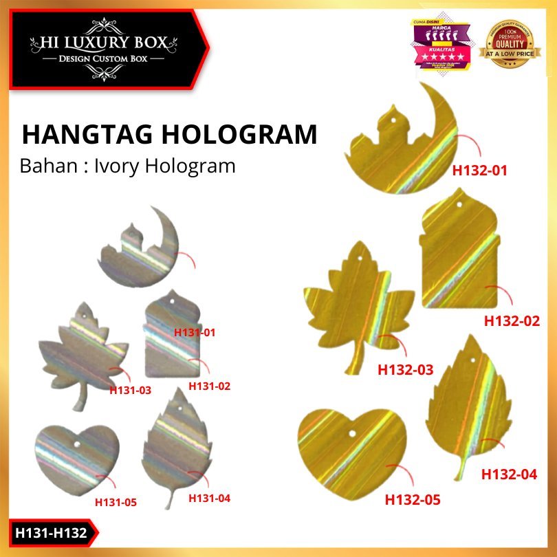 HANGTAG HOLOGRAM|POLOS|MURAH|KARTU UCAPAN|HIASAN|LABEL|AKSESORIS|H131