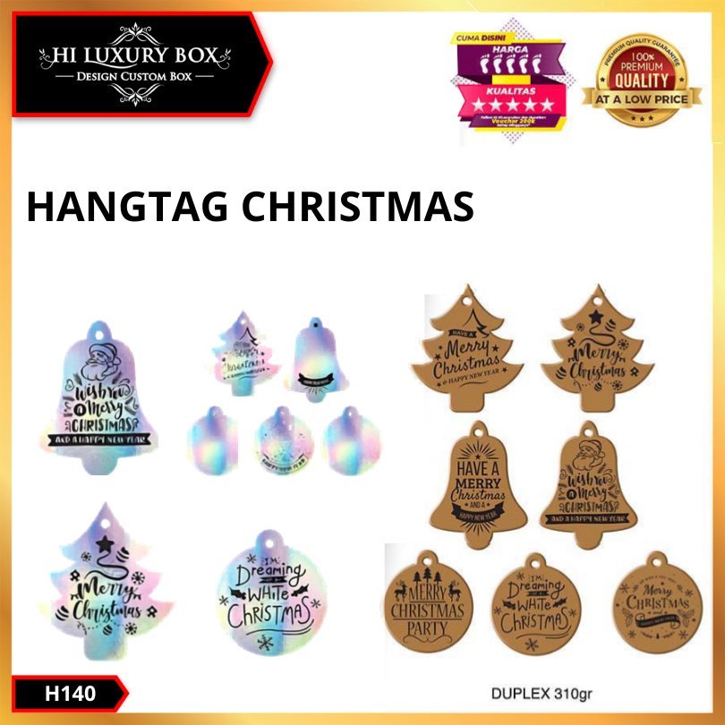HANGTAG NATAL|MERRY CHRISTMAS|HOLOGRAM|SILVER|HIASAN|AKSESORIS|H140