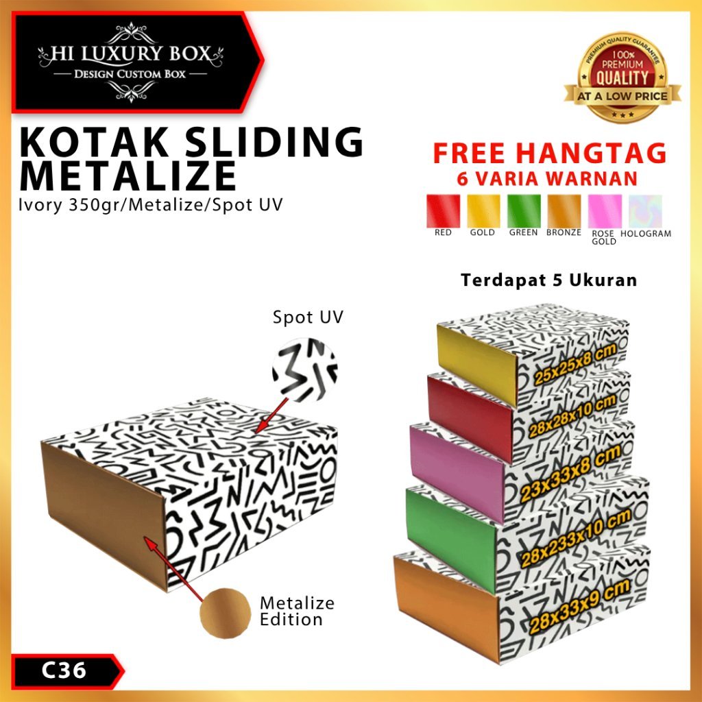 Slide Box/Kotak Kado/Box Premium/Box Hampers/Gift Box - C36