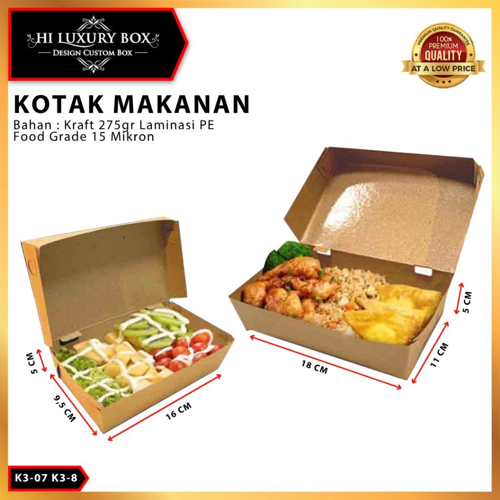 Lunch Box|Kotak Nasi|Rice Box|Food Pail|Kotak Makan|10.5x9x6.5|K3-03