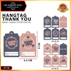hangtag murah/label thankyou/kartu ucapan thankyou/Uk 9x5.5 cm/H118
