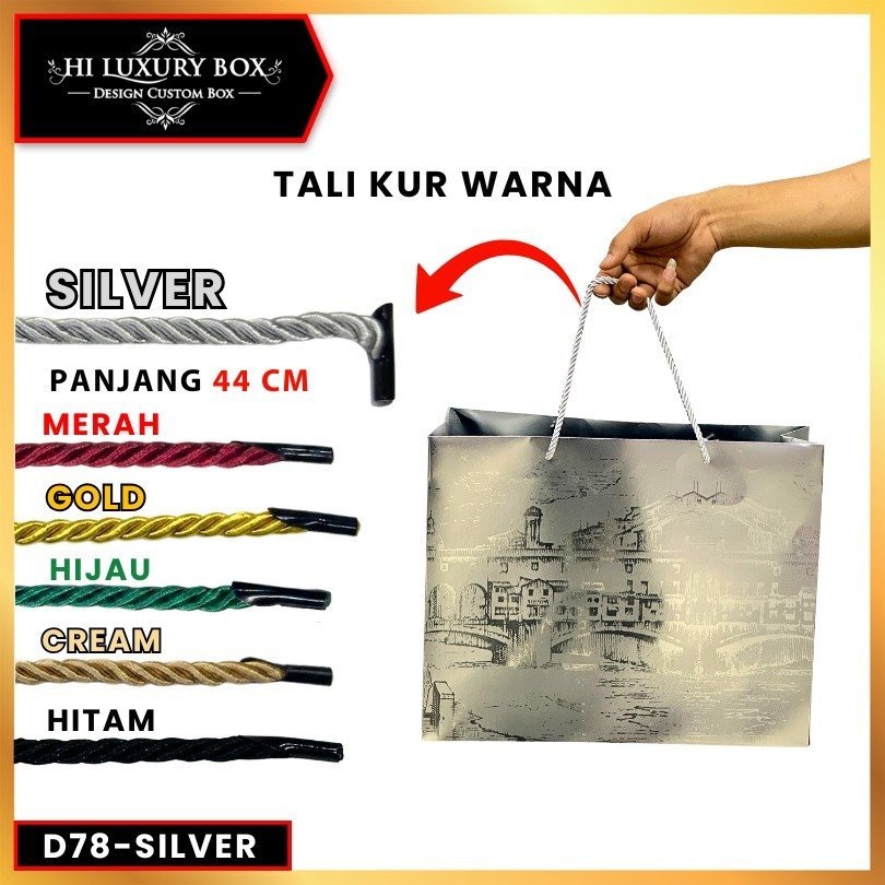 Tali Paperbag Tali Twist Import Tali Kur Tambang Kepang D78 Tali Sumbu Polyester Warna Murah 5 mm Panjang 44 cm - Image 7