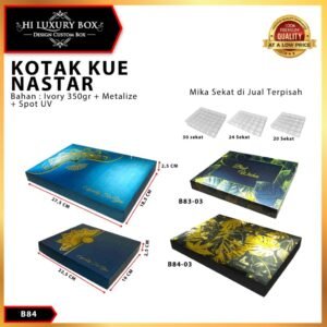 Box Coklat Kotak Kue Nastar Mika Sekat Packaging Lebaran Murah - B84