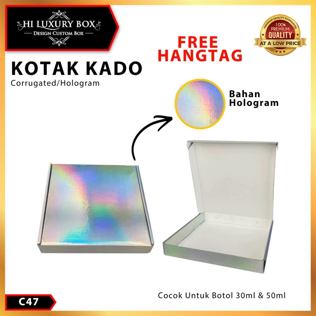 Kotak Kado|Box Hologram|Box Hijab|Box Serbaguna|Packaging|Box|Dus|C47